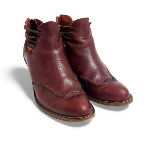 Heritage Shoes - HERITAGE Corral Leather Western Ankle Boots Size 9